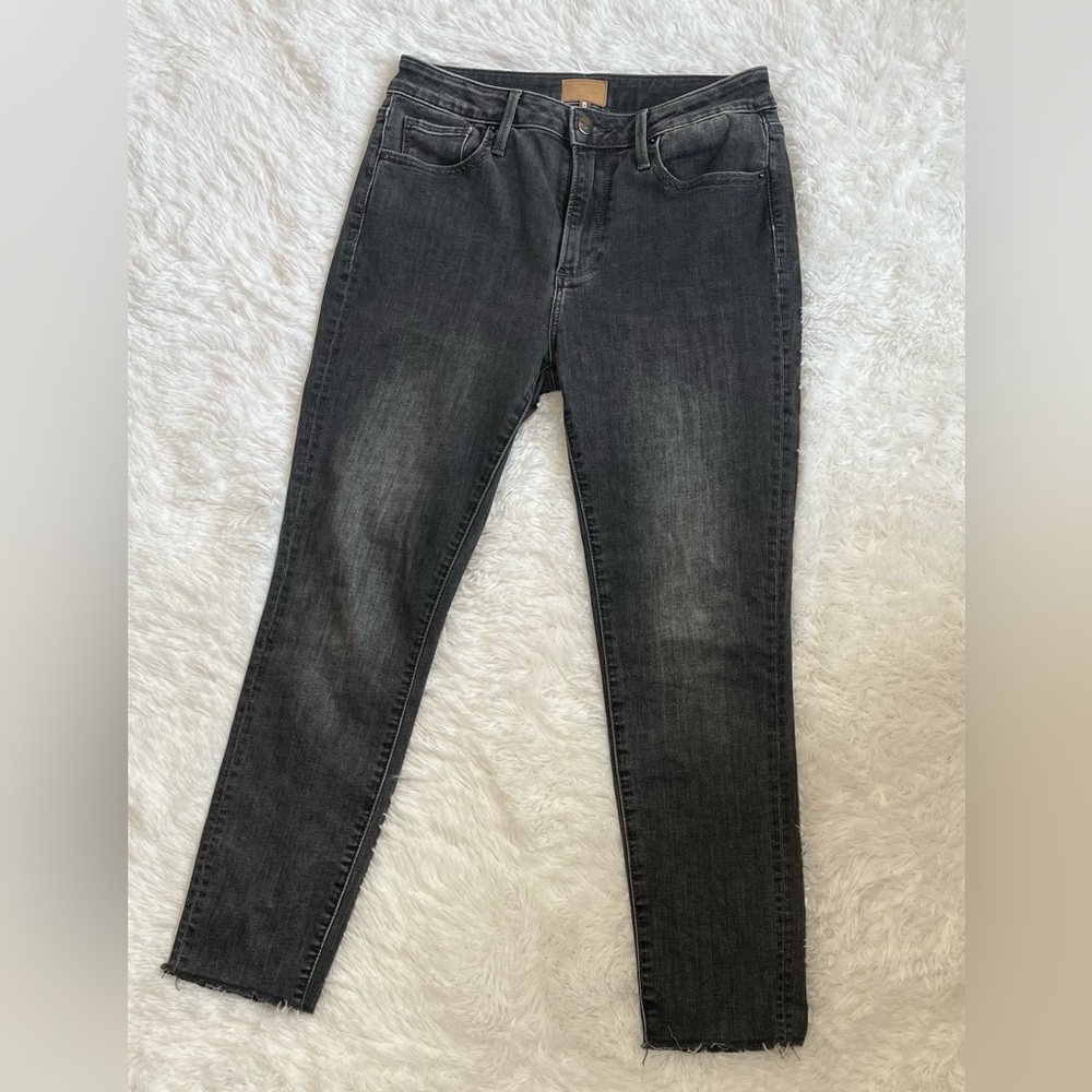 Driftwood High Rise Jackie Washed Black Raw Hem Jeans